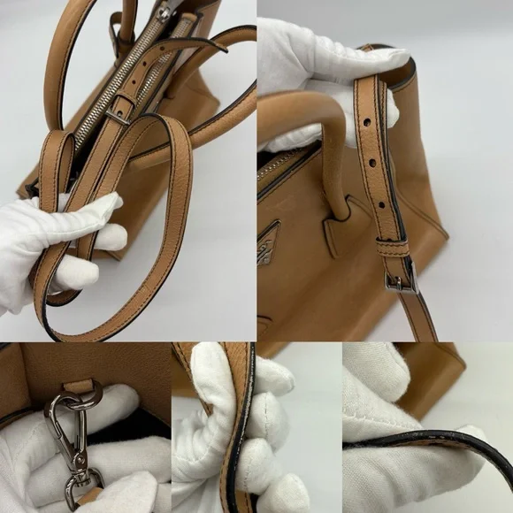 Authentic Prada light brown Calfskin leather tote - Picture 12 of 15